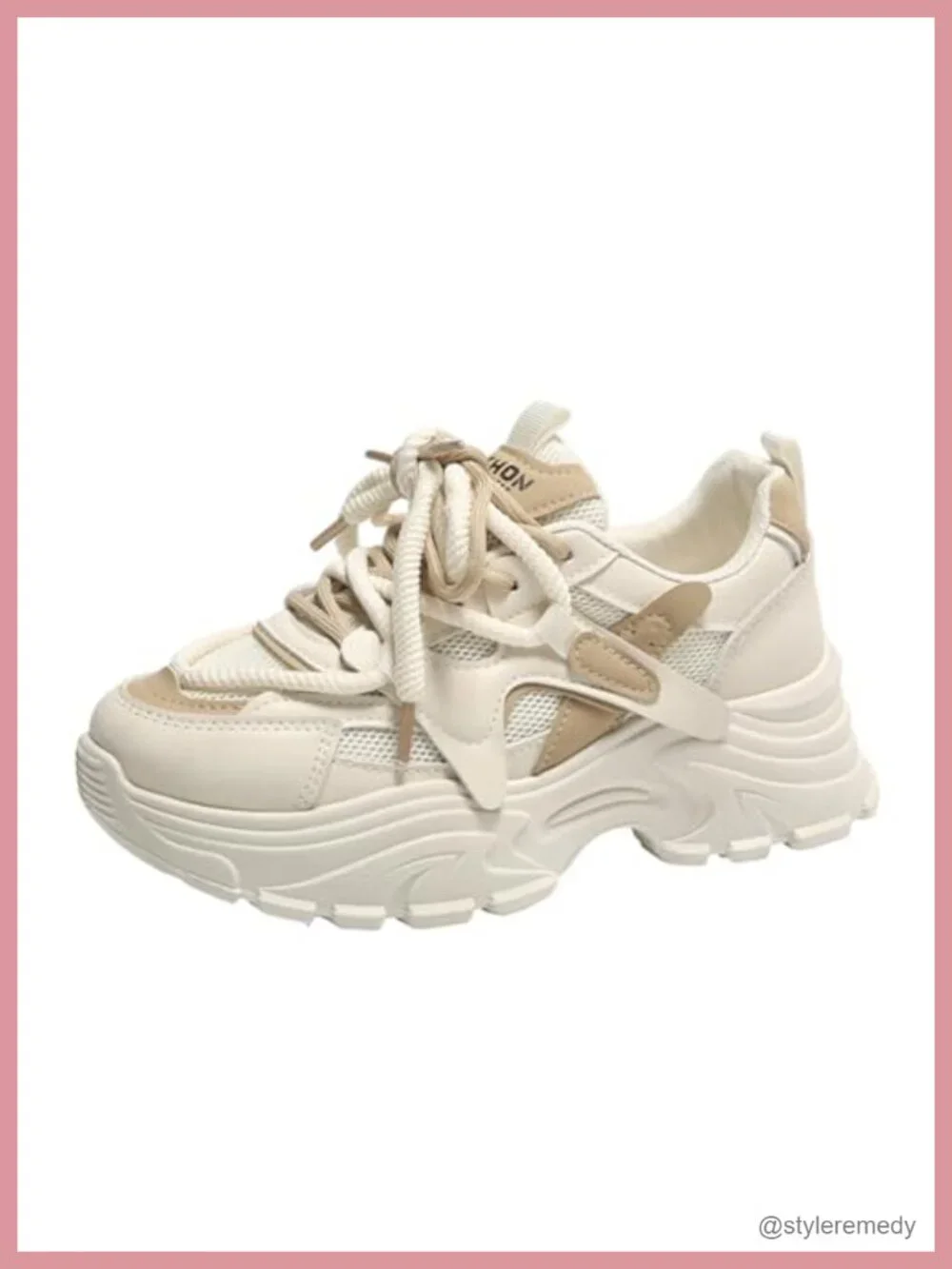 Women's Platform Walking Sneakers Mesh Lace-Up Athletic Shoes